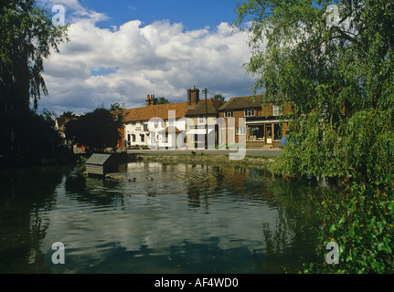 Otford Village with large duck pond north of Sevenoaks Kent Stock Photo
