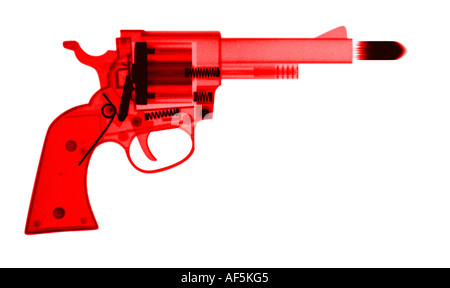 X-ray of a red gun Stock Photo