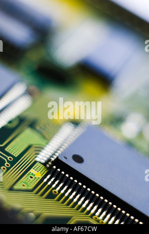 Circuit board and microchip image Stock Photo