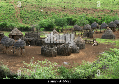 geography / travel, South Sudan, landscapes, Toposa village, near Nyanyagachor, huts, , Additional-Rights-Clearance-Info-Not-Available Stock Photo