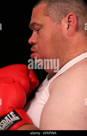 "40 year old man with Down syndrome poses for portraits" Stock Photo