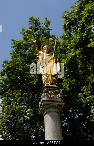 Gold Statue of St Paul the Apostle Stock Photo