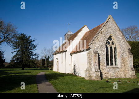 Grade 1 listed church of St James at Upper Wield Dating from 1150 Stock Photo