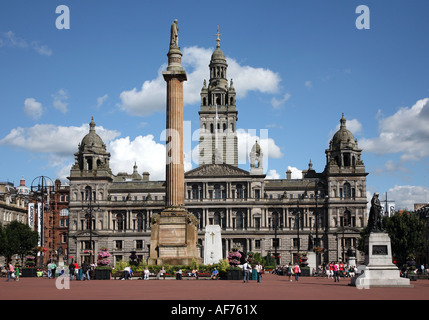George Square Glasgow showing City Chambers UK Stock Photo