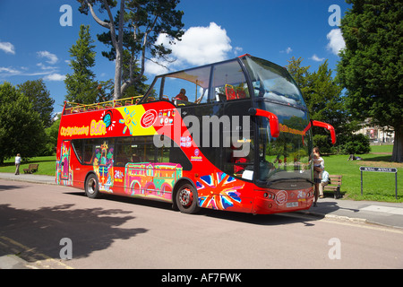 Sight Seeing Bus in Bath, Somerset, England, UK Stock Photo