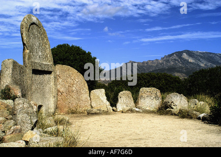 geography / travel, Italy, Sardinia, Orosei, Giant's grave 'S'Ena de Thomes', porch stele, Additional-Rights-Clearance-Info-Not-Available Stock Photo