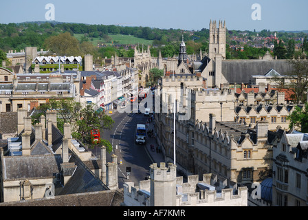 City view from The University Church of St.Mary the Virgin, Oxford, Oxfordshire, England, United Kingdom Stock Photo