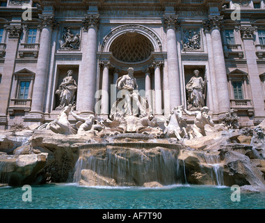 geography / travel, Italy, Rome, fountain, Trevi fountain, Fontana di Trevi, built 1758 - 1762 after design of Nicola Salvi, architecture, Rococo period, in the antiquity end-point of the aqueduct Aqua Virgo,  sculpture, statue, art,  UNESCO World Heritage Site, Additional-Rights-Clearance-Info-Not-Available