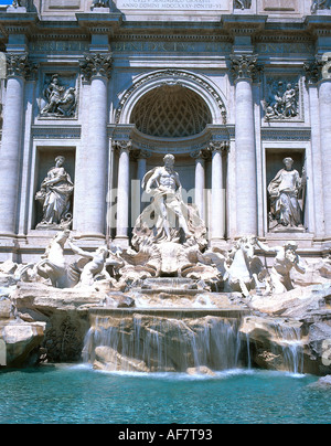 geography / travel, Italy, Rome, fountain, Trevi fountain, Fontana di Trevi, built 1758 - 1762 after design of Nicola Salvi, architecture, Rococo period, in the antiquity end-point of the aqueduct Aqua Virgo,  sculpture, statue, art,  UNESCO World Heritage Site, Additional-Rights-Clearance-Info-Not-Available