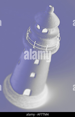 A Stock Photograph of a Lighthouse Shown in a Conceptual Still Life Way Stock Photo