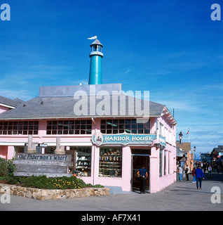 geography / travel, USA, California, Monterey, port, Old Fisherman Wharf, Harbor House, exterior view, fishermans fisherman, Additional-Rights-Clearance-Info-Not-Available Stock Photo