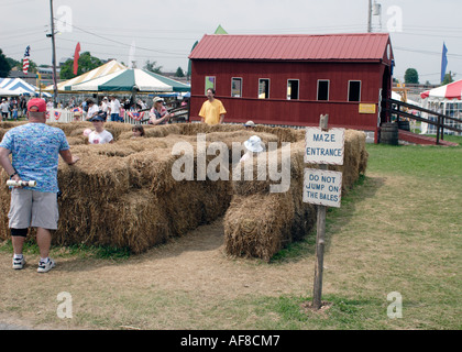 Hay maze at Kutztown Folk Festival Stock Photo