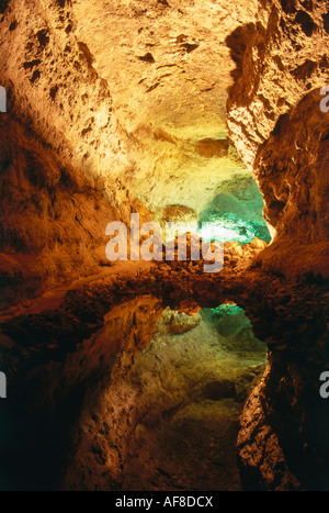 Cueva de los Verdes, cave, lava tube, Lanzarote, Canary Islands, Spain Stock Photo