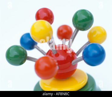 Coloured balls on springs Stock Photo
