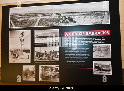 California Sierra Nevada Owens Valley Manzanar World War II Japanese relocation camp museum interior Stock Photo