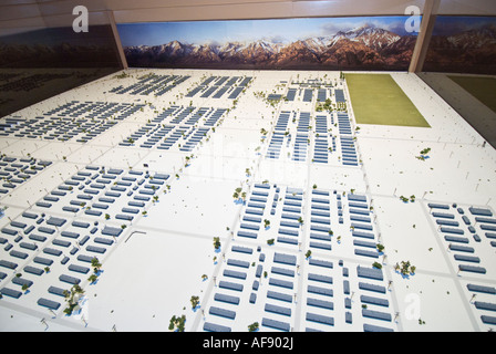 California Sierra Nevada Owens Valley Manzanar World War II Japanese relocation camp museum interior camp model Stock Photo