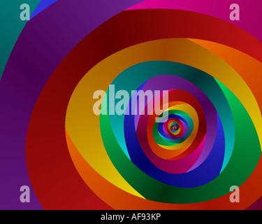 Abstract fractal image of concentric curved forms Stock Photo