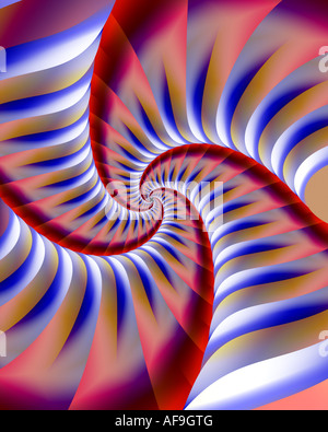 Abstract fractal image resembling four tails converging Stock Photo