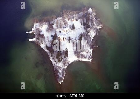 Rose Island in winter, Germany, Bavaria, Feldafing Stock Photo