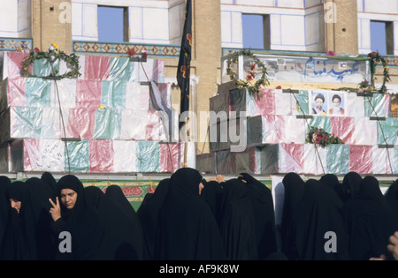 Day of Ashura, women in hijabs, Iran, Isfahan Stock Photo