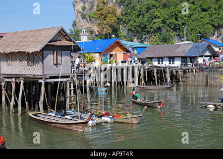 muslim fishing village, Thailand, Phang Nga, Ko Panyi Stock Photo