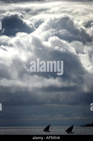 Storm clouds gather over Zanzibar Stock Photo