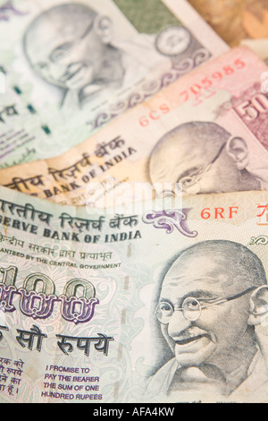 Indian rupee notes spread in a pattern Stock Photo