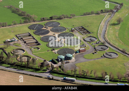 Aerial view of Trescott Sewage treatment works near Wolverhampton Stock Photo