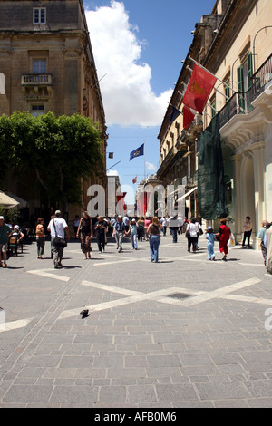 TRIQ IR REPUBBLIKA RUNS THROUGH THE HEART OF VALLETTA. MALTA. EUROPE Stock Photo