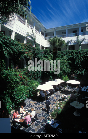 Inner Courtyard of the Winchester Mansions Hotel at Sea Point in Cape Town South Africa Stock Photo