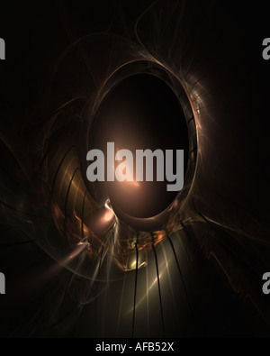 Abstract flame fractal image resembling a shiny bald head Stock Photo