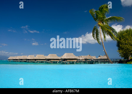 Over the water bungalow on Moorea, French Polynesia Stock Photo