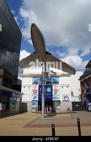 Hawker Hunter replica aeroplane, Town centre, Woking, Surrey, England, United Kingdom Stock Photo