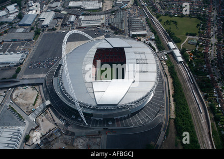 Wembley National Stadium photographed from the air. Stock Photo