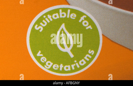 Vegetarian Food Label Stock Photo