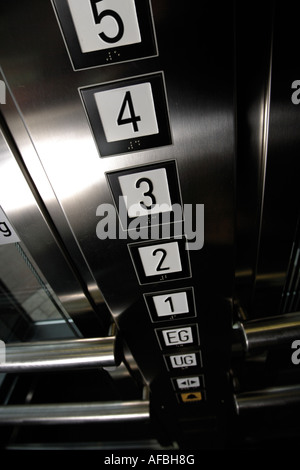 Buttons in lift, close-up Stock Photo - Alamy