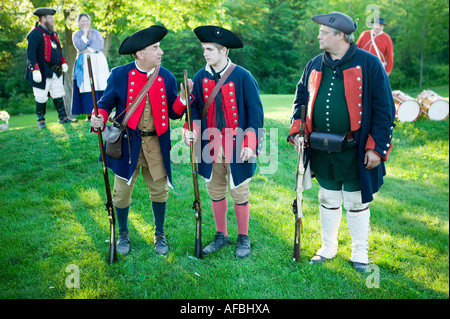 Reenactors in period costume dress Annual Grand Encampment Fort Ticonderoga New York Stock Photo