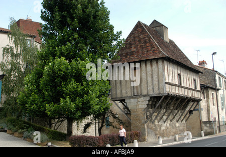 perigueux city timber building in the dordogne france Stock Photo