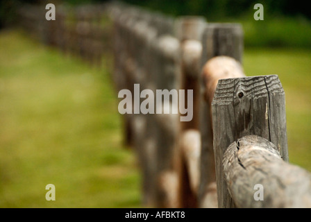 Fence line in USA, horizontal Stock Photo