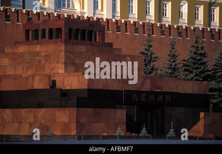 Moscow Lenin mausoleum on the red square Kremlin in the background Stock Photo