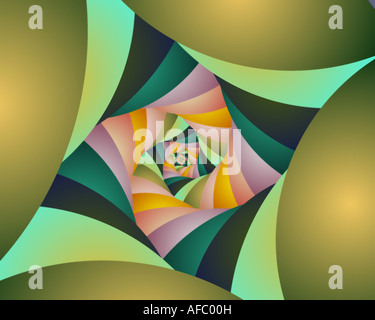 Abstract fractal image resembling the view through a kaleidoscope Stock Photo