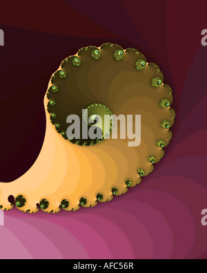Abstract fractal image resmbling a harvest cornucopia with a yin yang center Stock Photo