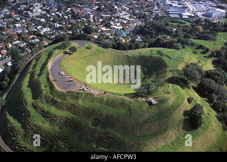 Aerial Photo, Mt. Eden Crater Auckland, New Zealand Stock Photo