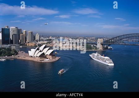 Cruiser ship MS Europa, Aerial view of Sydney, New South Wales, Australia Stock Photo