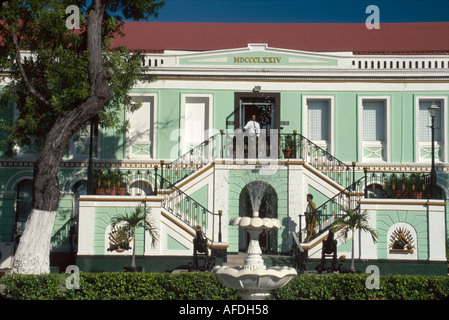 US Virgin Islands,St. Thomas,Charlotte Amalie,The Legislature,Danish built former police barracks,USVI023 tourism,trip,destination,culture,customs,lif Stock Photo