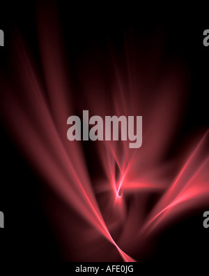 Abstract flame fractal image resembling seach lights on a dark night Stock Photo