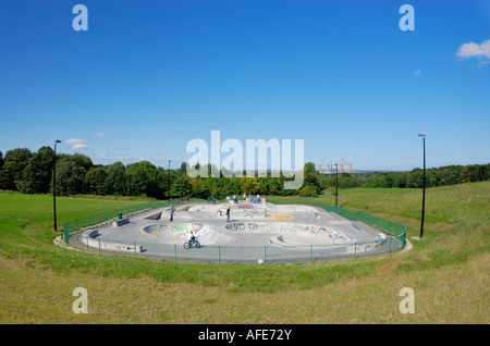 BMX skateboard and skating area in Phoenix Park in Runcorn Cheshire UK Runcorn Stock Photo