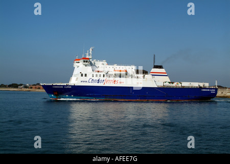 Commodore Clipper Roro ship Cross Channel Ferry Departing Portsmouth England UK Stock Photo