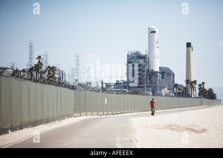 Power Plant with Strand Bike PathEl Segundo, West Los Angeles, California, USA Stock Photo