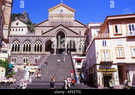 Cattedrale di Sant'Andrea is a medieval Roman Catholic cathedral in the Piazza del Duomo, Amalfi, Italy Stock Photo